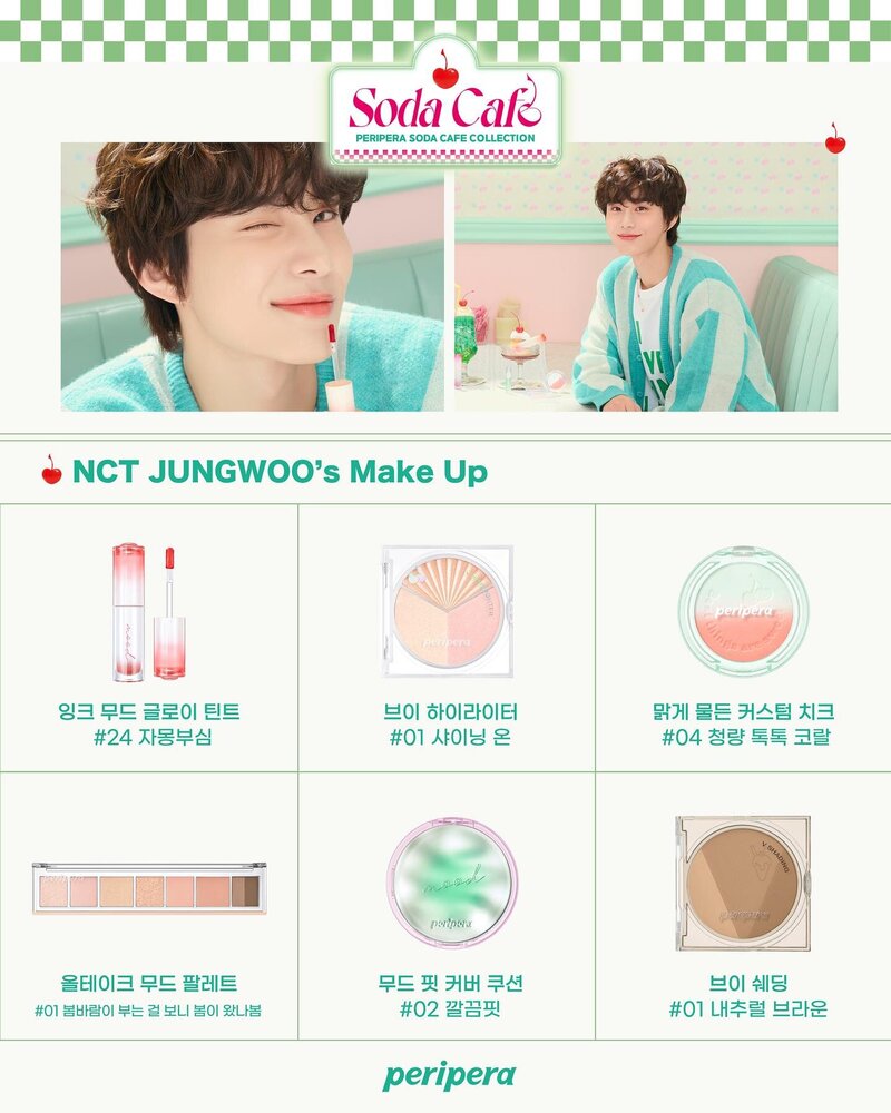 NCT Doyoung and Jungwoo for Peripera Soda Cafe collection documents 7