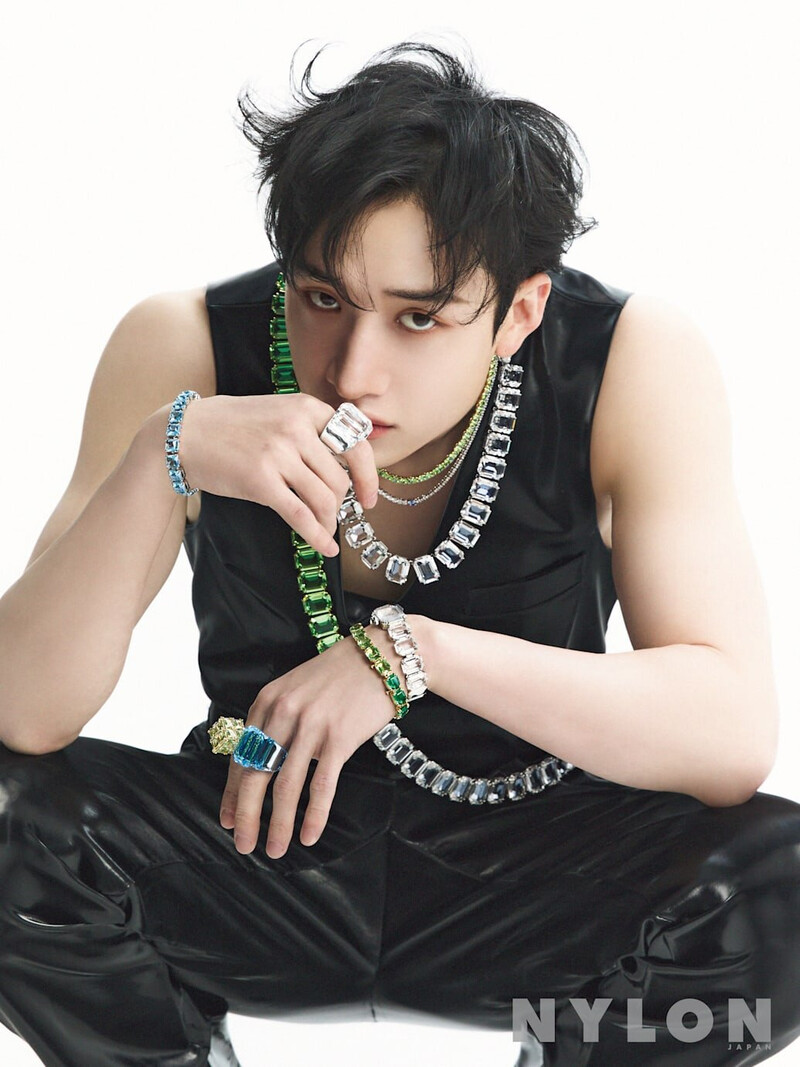 BANG CHAN X Swarovski for NYLON JAPAN April 2024 Issue documents 1