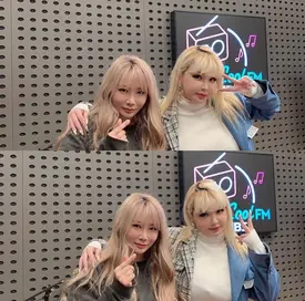 kbsgayo's instagram update: Brown Eyed Girls's JEA with Bom from KBS Cool FM. 