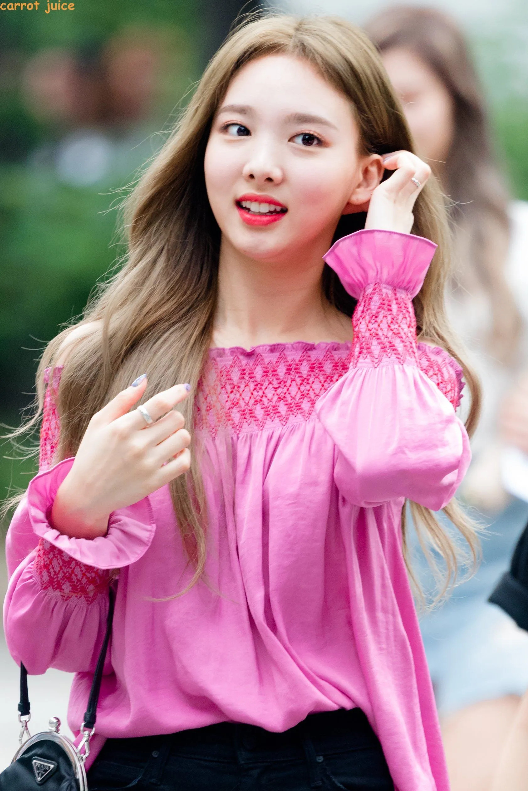 TWICE Nayeon Inspired Pink Double-Breasted Pleated Dress – unnielooks