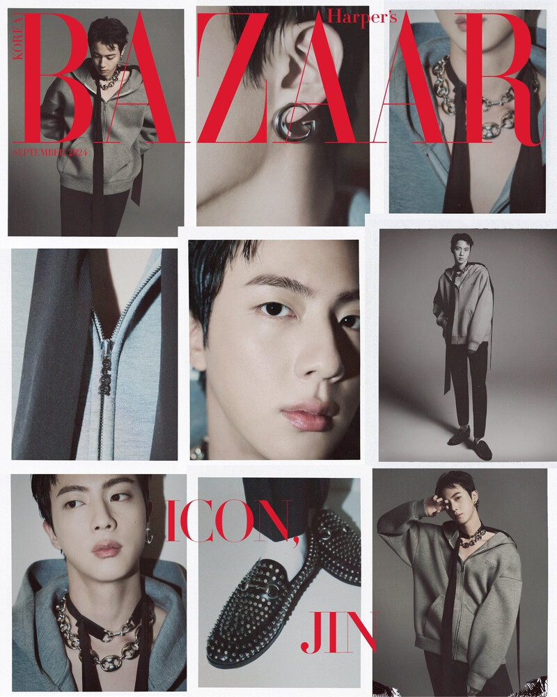 Jin x GUCCI for Harper's Bazaar Korea September 2024 Issue documents 2