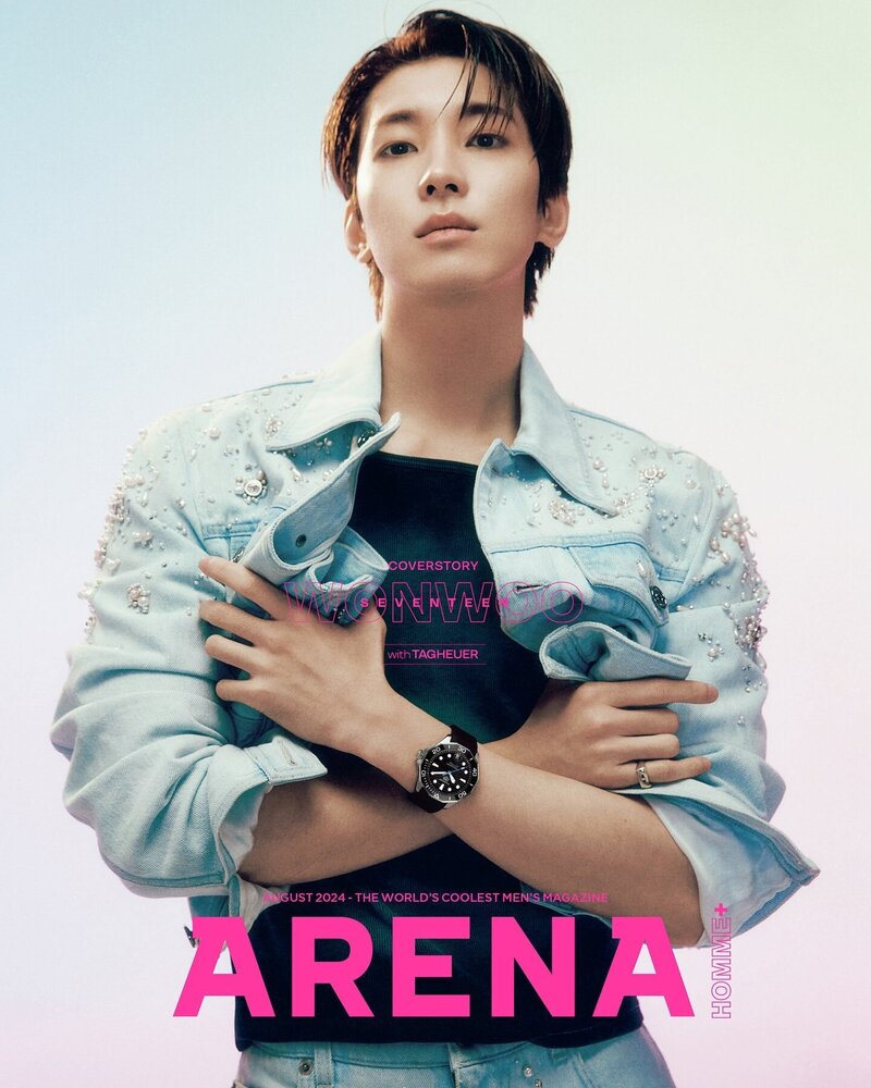SEVENTEEN Wonwoo for ARENA HOMME+ KOREA August Issue with Tag Heuer documents 9