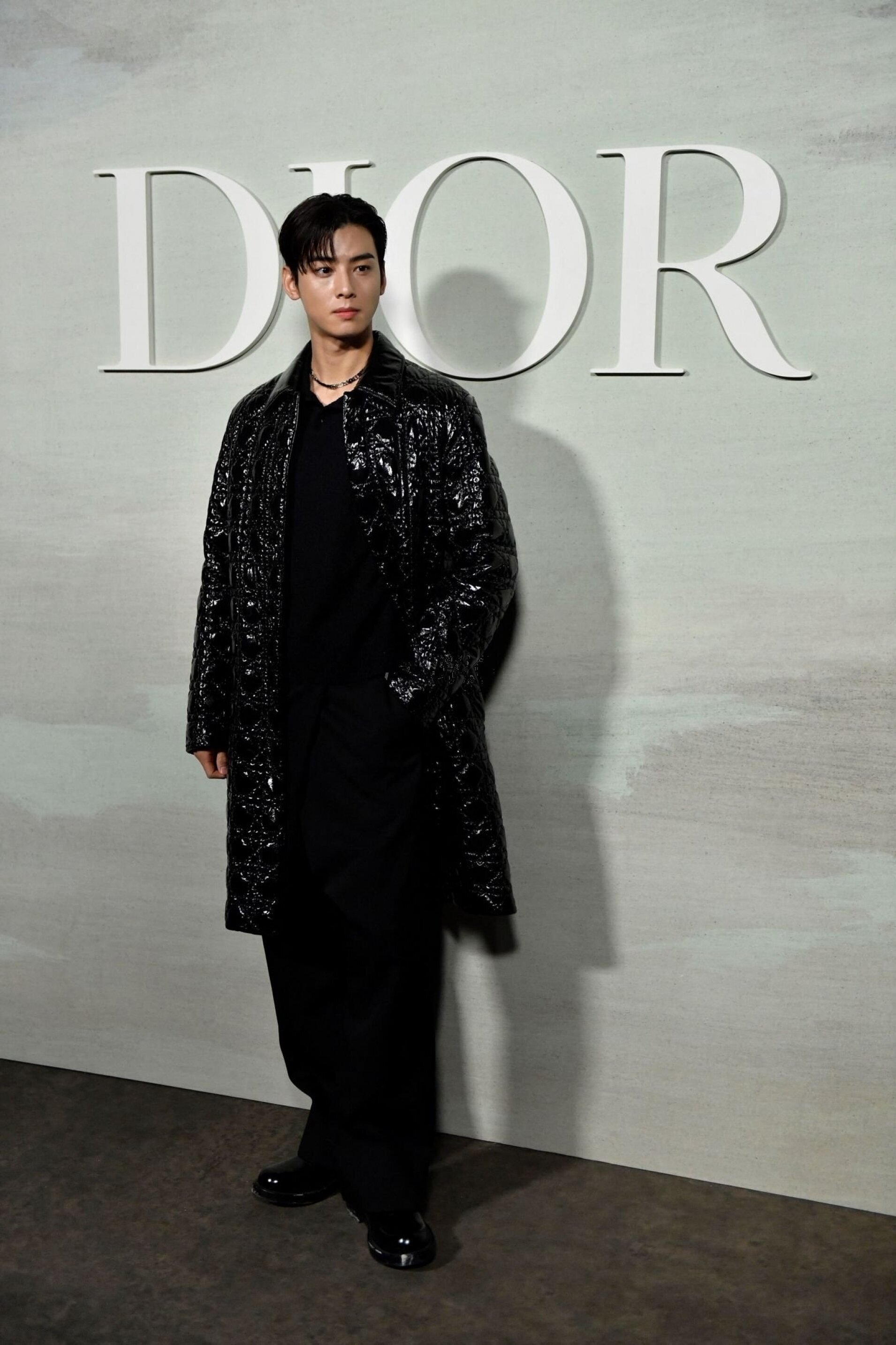 Cha Eun-woo Pops in Logo Sneakers at Dior's Fall 2023 Menswear