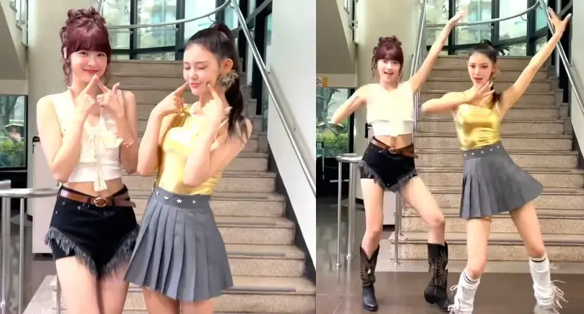 LE SSERAFIM's Eunchae Gets "Super Shy" With NewJeans' Danielle in New Dance Challenge Video