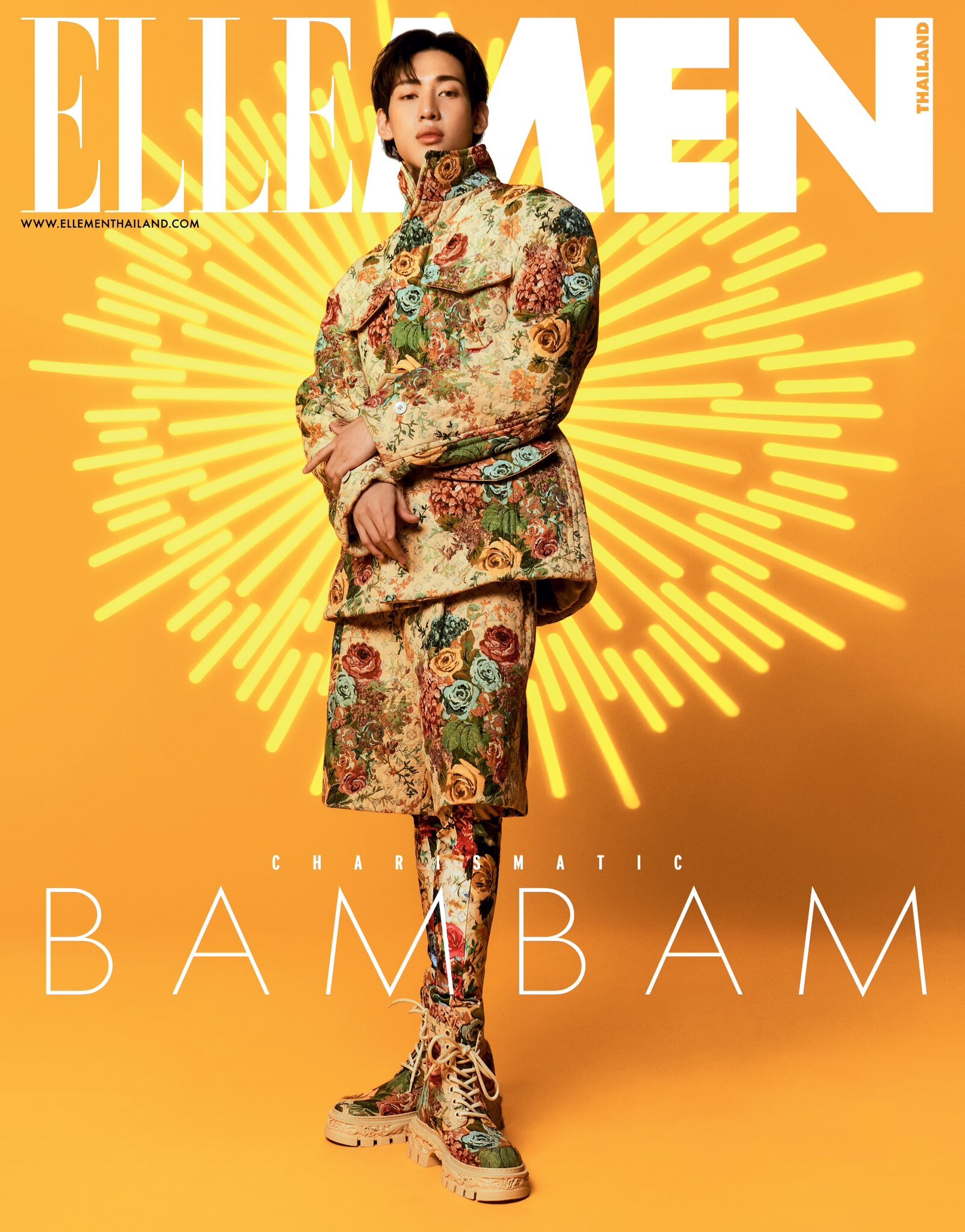 GOT7's fashion (fan account) on X: [220921] Bambam - Elle Men Thailand LOUIS  VUITTON • Multi Patches Mixed Leather Varsity Blouson - $6,250 USD. • Wide  Leg Trousers - $1,370 USD. •