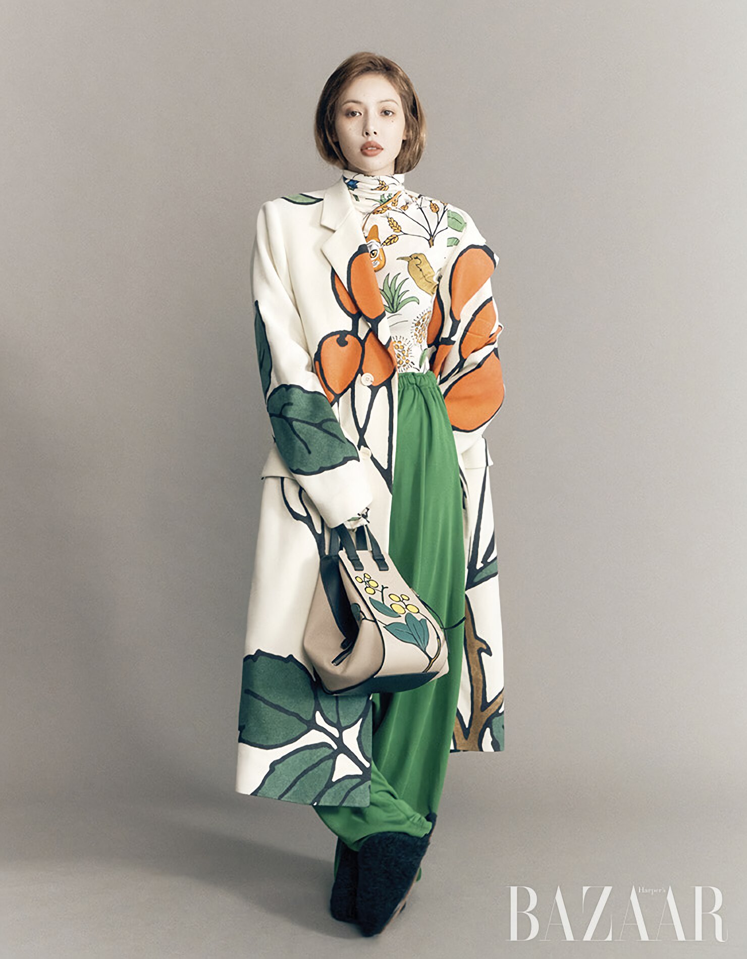 SANA HARPER BAZAAR KOREA LOUIS VUITTON- Sleeveless A Line Dress In Wool  Silk Blend With Macro Monogram ($3,700) & Wild Brace…