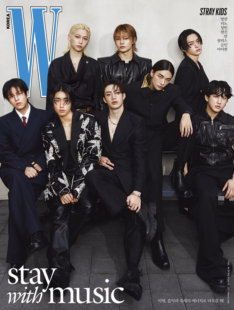 Stray Kids for W Korea Vol. 6 June 2024 Issue documents 1