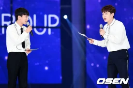 ‪BTOB’s Eunkwang & Changsub as MCs for the 2018 Korea Music Festival Day 2‬