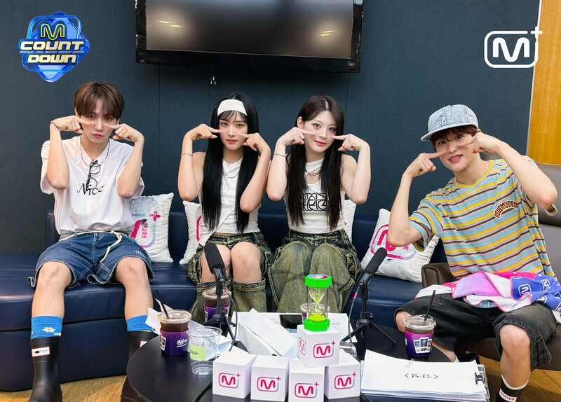 240704 Mnet Plus Twitter Update with STAYC Seeun & Yoon, BND Jaehyun, RIIZE Sohee - Waiting Room Behind documents 2